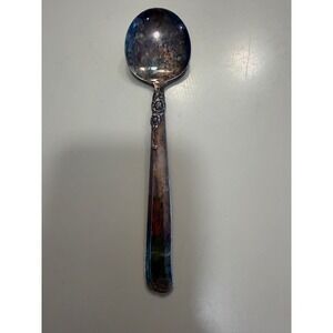 Prestige Gay Adventure Silverplate Soup Spoon Vintage 1951 Rose Floral Pattern